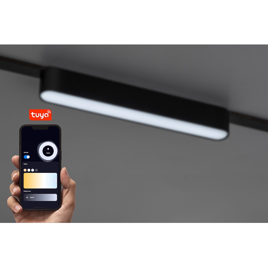 Rabalux - LED Stmievateľné stropné svietidlo do 1-fázového lištového systému LED/12W/24V 2700-5500K Wi-Fi Tuya 22 cm čierna