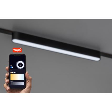 Rabalux - LED Stmievateľné stropné svietidlo do 1-fázového lištového systému LED/16W/24V 2700-5500K Wi-Fi Tuya 33 cm čierna