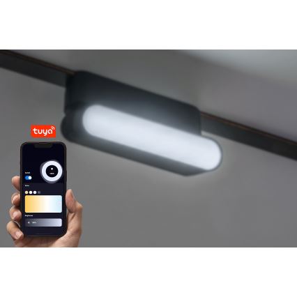 Rabalux - LED Stmievateľné stropné svietidlo do 1-fázového lištového systému LED/4W/24V 2700-5500K Wi-Fi Tuya 11,5 cm čierna