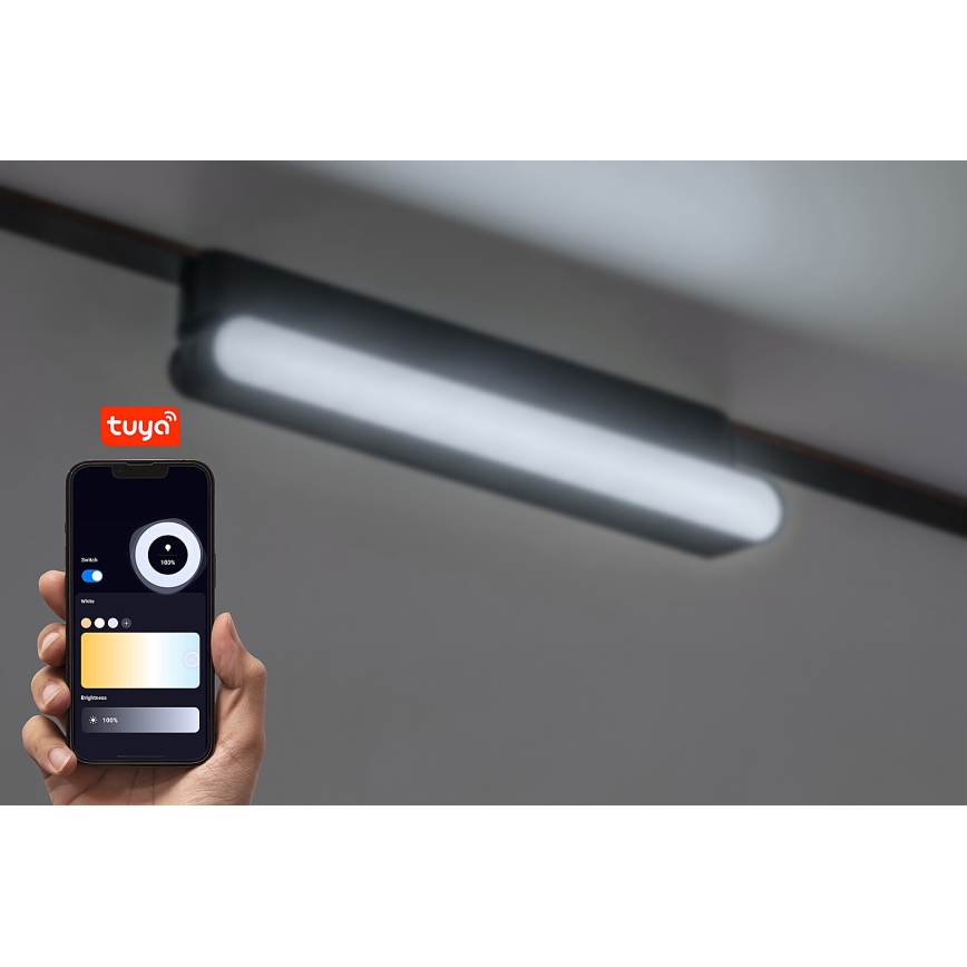 Rabalux - LED Stmievateľné stropné svietidlo do 1-fázového lištového systému LED/7W/24V 2700-5500K Wi-Fi Tuya 22 cm čierna
