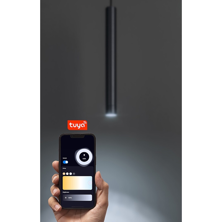 Rabalux - LED Stmievateľný luster na lanku do 1-fázového lištového systému LED/5W/24V 2700-5500K Wi-Fi Tuya čierna