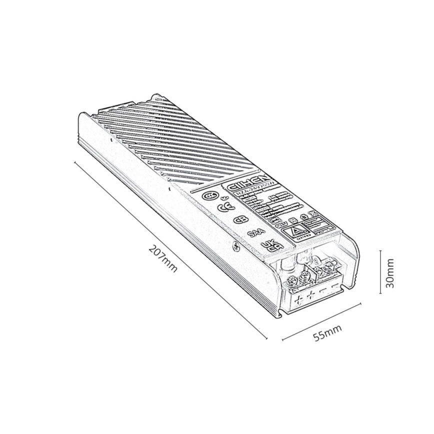 Rabalux - Zapustený napájací zdroj pre svietidlá v lištovom systéme 200W/230V