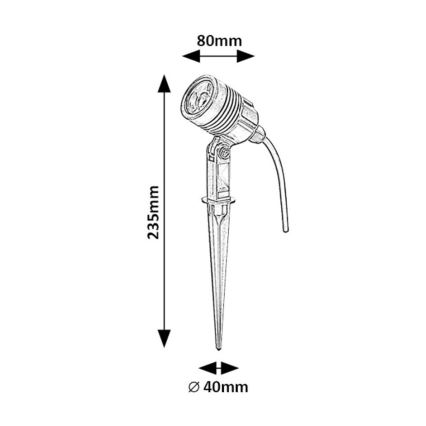 Rabalux - LED Vonkajšia lampa LED/3W/230V IP65