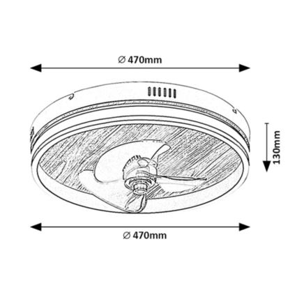 Rabalux - LED Stmievateľné stropné svietidlo s ventilátorom LED/30W/230V 3000-6500K + diaľkové ovládanie