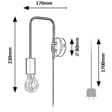 Rabalux - Nástenná lampa 1xE27/40W/230V