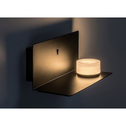 Rabalux - LED Nástenné svietidlo s poličkou a USB portom LED/6W/230V 3000K