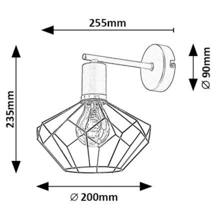 Rabalux - Nástenné svietidlo 1xE27/40W/230V pr. 20 cm čierna