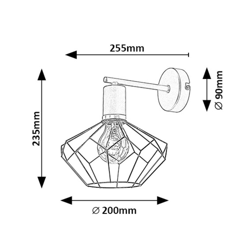 Rabalux - Nástenné svietidlo 1xE27/40W/230V pr. 20 cm čierna