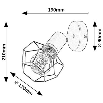 Rabalux - Nástenné svietidlo 1xE27/40W/230V pr. 12 cm čierna