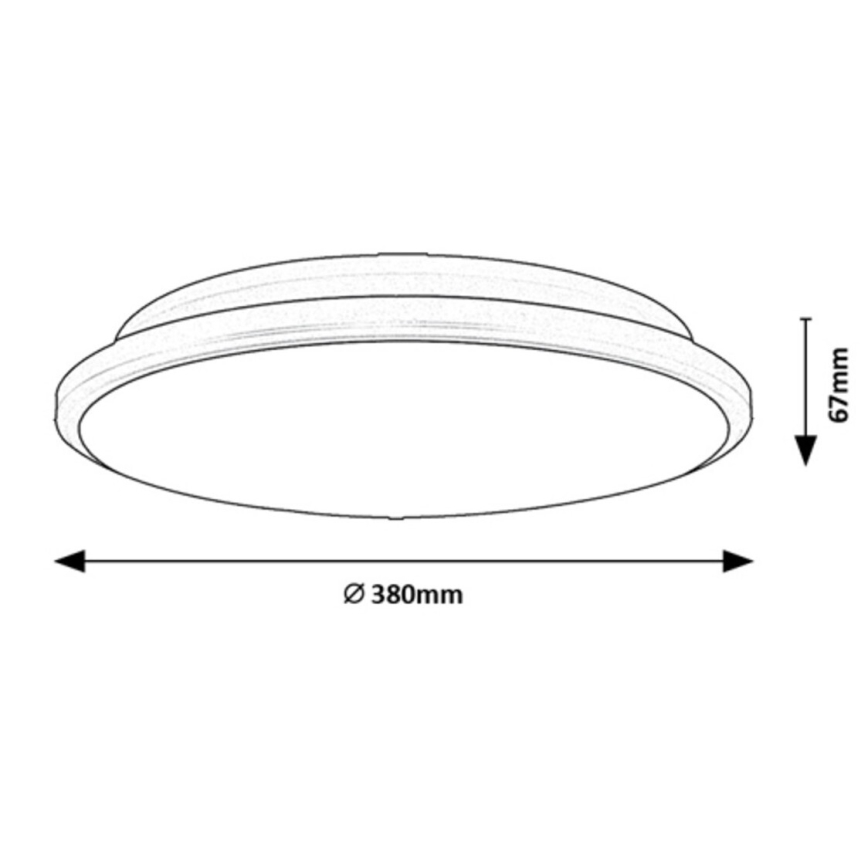 Rabalux - LED Stropné svietidlo LED/24W/230V 3000K čierna 38 cm
