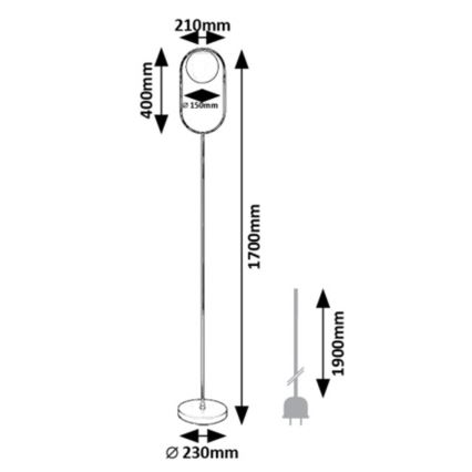 Rabalux - Stojacia lampa 1xE27/20W/230V