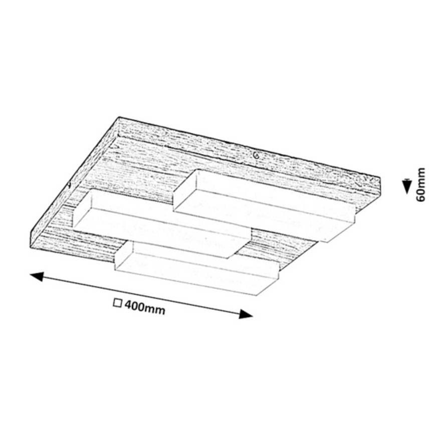 Rabalux - LED Stropné svietidlo LED/30W/230V 3000K dub 40x40 cm
