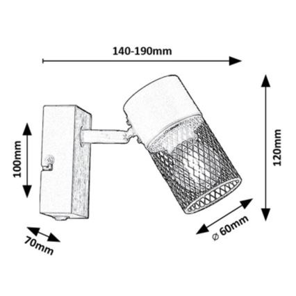Rabalux - Nástenné bodové svietidlo 1xE14/40W/230V dub