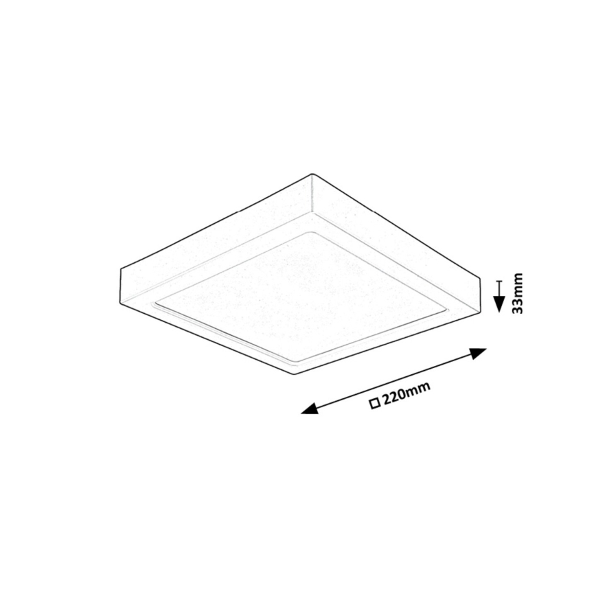 Rabalux - LED Stropné svietidlo LED/24W/230V 3000K 22x22 cm čierna