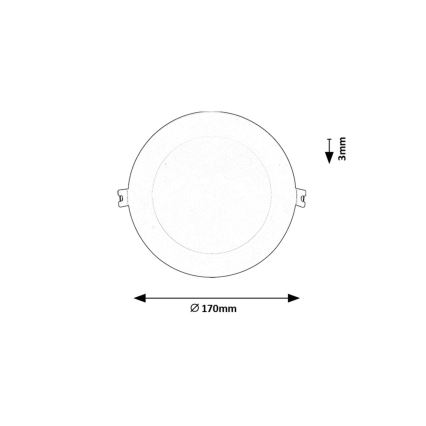 Rabalux - LED Podhľadové svietidlo LED/12W/230V 3000K pr. 17 cm biela