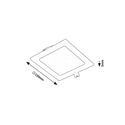 Rabalux - LED Podhľadové svietidlo LED/6W/230V 12x12 cm čierna