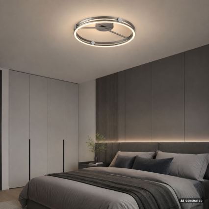 Rabalux - LED Stmievateľné stropné svietidlo LED/60W/230V 3000-6500K pr. 50 cm šedá + diaľkové ovládanie