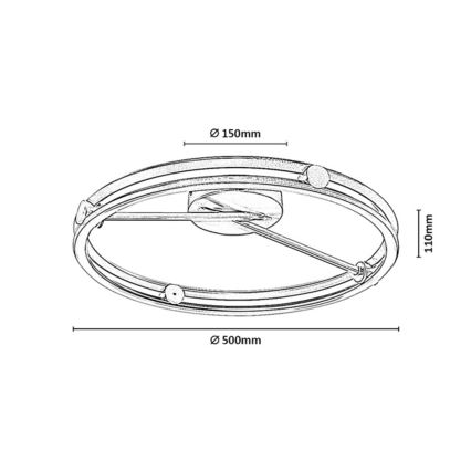 Rabalux - LED Stmievateľné stropné svietidlo LED/60W/230V 3000-6500K pr. 50 cm šedá + diaľkové ovládanie