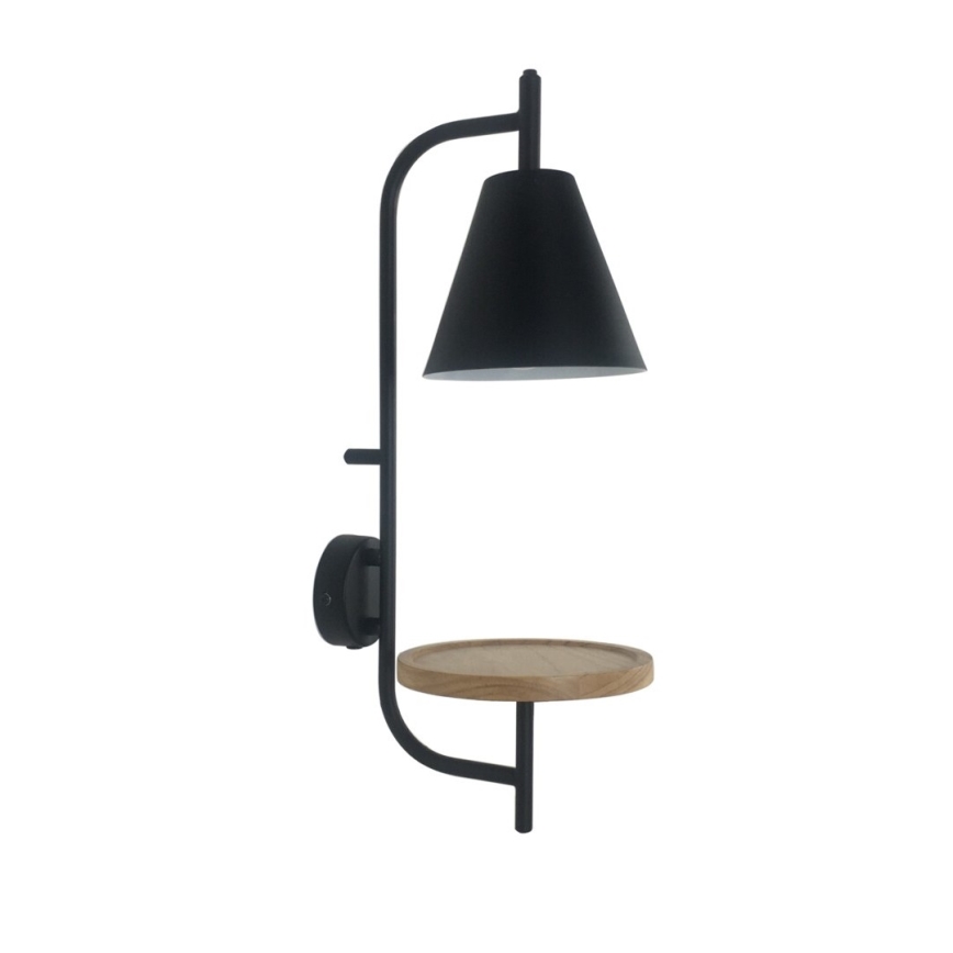 Rabalux - Nástenná lampa s poličkou 1xE27/15W/230V buk