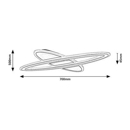 Rabalux - LED Stmievateľné stropné svietidlo LED/70W/230V 3000/4000/6000K čierna + diaľkové ovládanie