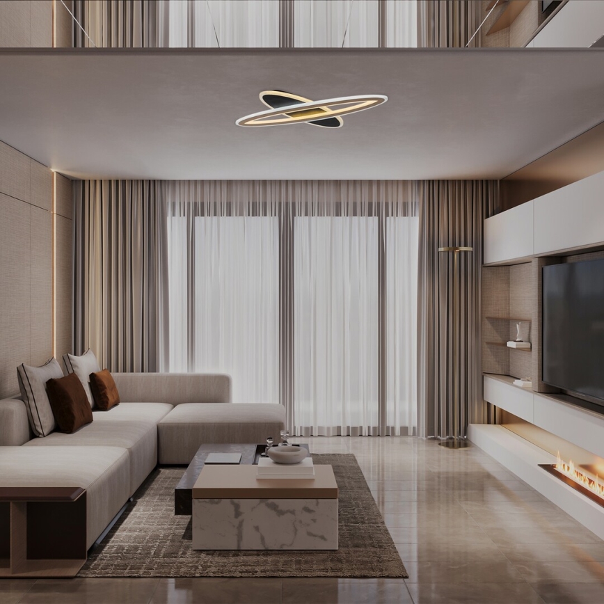 Rabalux - stmievateľné stropné LED svietidlo LED/70W/230V 3000/4000/6000K čierne + diaľkové ovládanie pr. 70 cm