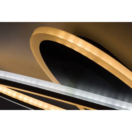 Rabalux - stmievateľné stropné LED svietidlo LED/70W/230V 3000/4000/6000K čierne + diaľkové ovládanie pr. 70 cm