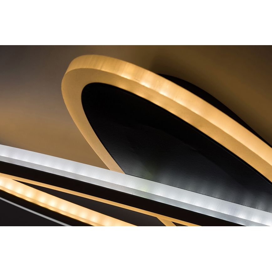 Rabalux - stmievateľné stropné LED svietidlo LED/70W/230V 3000/4000/6000K čierne + diaľkové ovládanie pr. 70 cm