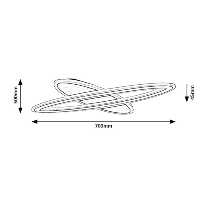 Rabalux - stmievateľné stropné LED svietidlo LED/70W/230V 3000/4000/6000K čierne + diaľkové ovládanie pr. 70 cm