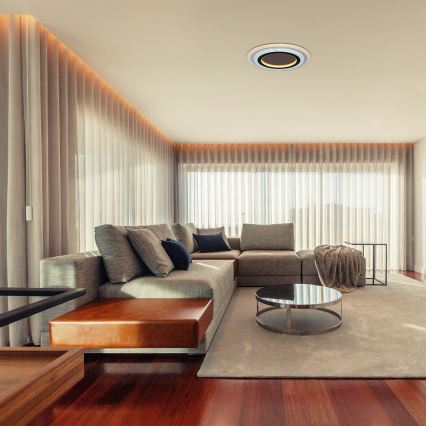 Rabalux - LED Stmievateľné stropné svietidlo LED/56W/230V 3000/4000/6000K matný chróm/čierna + diaľkové ovládanie