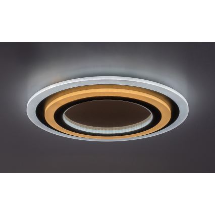 Rabalux - LED Stmievateľné stropné svietidlo LED/56W/230V 3000/4000/6000K matný chróm/čierna + diaľkové ovládanie