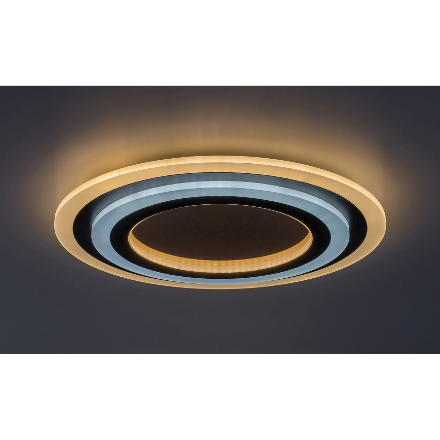 Rabalux - LED stmievateľné stropné svietidlo LED/56W/230V 3000/4000/6000K matný chróm/čierna + diaľkové ovládanie priemer 45 cm