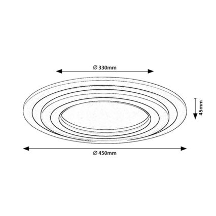 Rabalux - LED stmievateľné stropné svietidlo LED/56W/230V 3000/4000/6000K matný chróm/čierna + diaľkové ovládanie priemer 45 cm