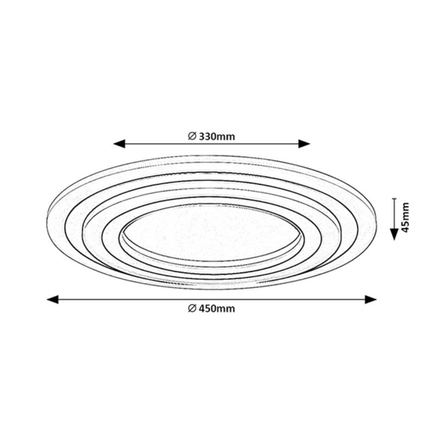 Rabalux - LED stmievateľné stropné svietidlo LED/56W/230V 3000/4000/6000K matný chróm/čierna + diaľkové ovládanie priemer 45 cm