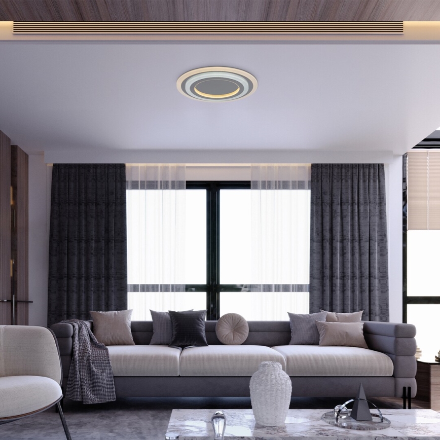 Rabalux - LED Stmievateľné stropné svietidlo LED/56W/230V 3000/4000/6000K matný chróm + diaľkové ovládanie