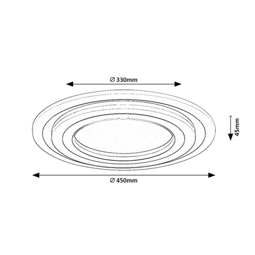 Rabalux - LED stmievateľné stropné svietidlo LED/56W/230V 3000/4000/6000K matný chróm + diaľkové ovládanie priemer 45 cm