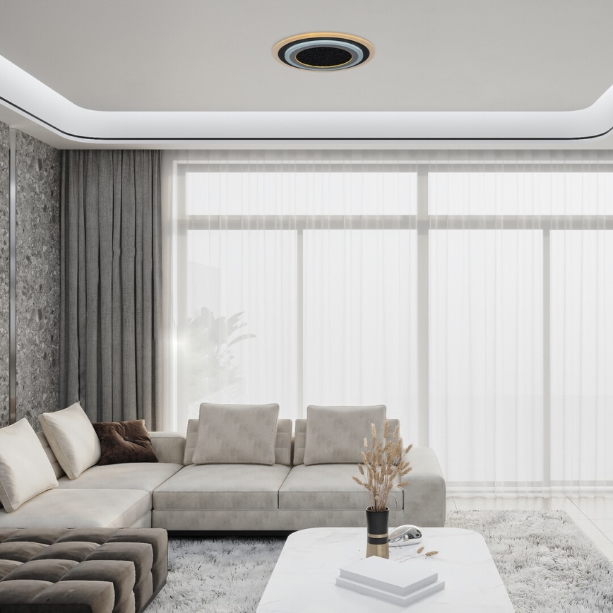 Rabalux - LED stmievateľné stropné svietidlo LED/56W/230V 3000/4000/6000K čierna + diaľkové ovládanie pr. 45 cm