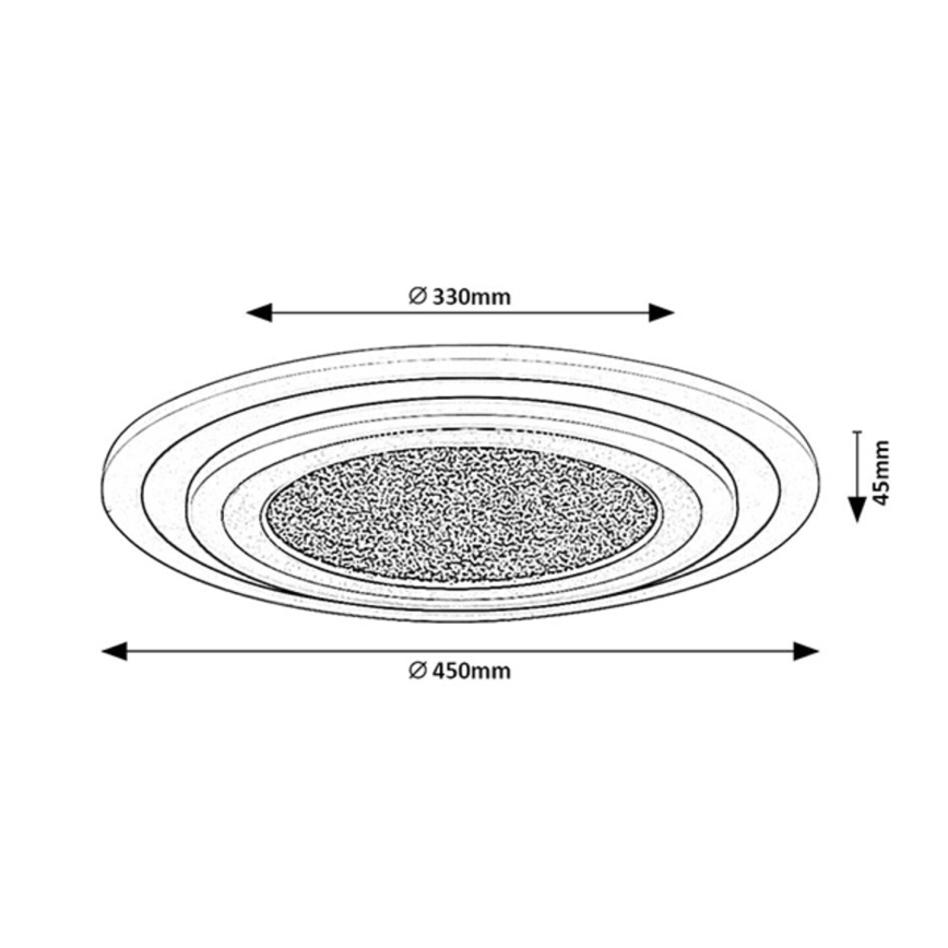 Rabalux - LED stmievateľné stropné svietidlo LED/56W/230V 3000/4000/6000K čierna + diaľkové ovládanie pr. 45 cm