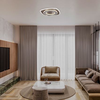 Rabalux - LED stmievateľné stropné svietidlo LED/60W/230V 3000/4000/6000K matný chróm/čierna + diaľkové ovládanie 48x48 cm