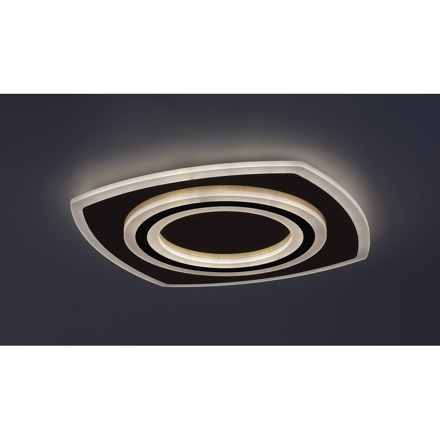 Rabalux - LED stmievateľné stropné svietidlo LED/60W/230V 3000/4000/6000K matný chróm/čierna + diaľkové ovládanie 48x48 cm