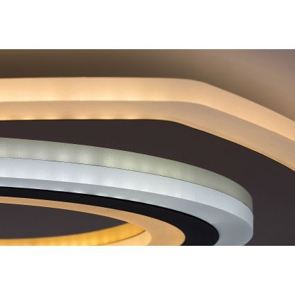 Rabalux - LED stmievateľné stropné svietidlo LED/60W/230V 3000/4000/6000K matný chróm/čierna + diaľkové ovládanie 48x48 cm
