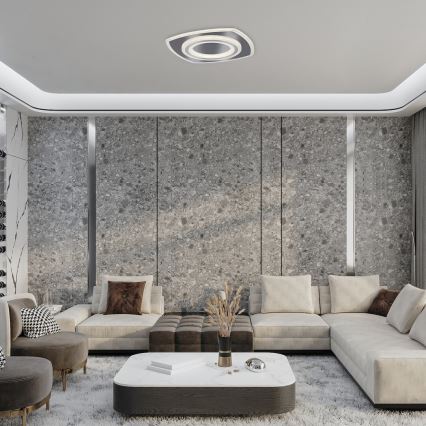 Rabalux - LED Stmievateľné stropné svietidlo LED/60W/230V 3000/4000/6000K matný chróm + diaľkové ovládanie 48x48 cm