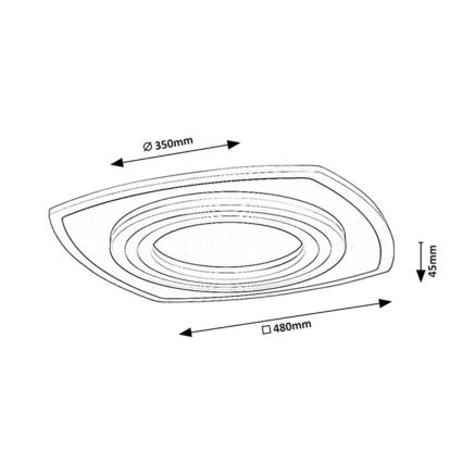 Rabalux - LED Stmievateľné stropné svietidlo LED/60W/230V 3000/4000/6000K matný chróm + diaľkové ovládanie 48x48 cm