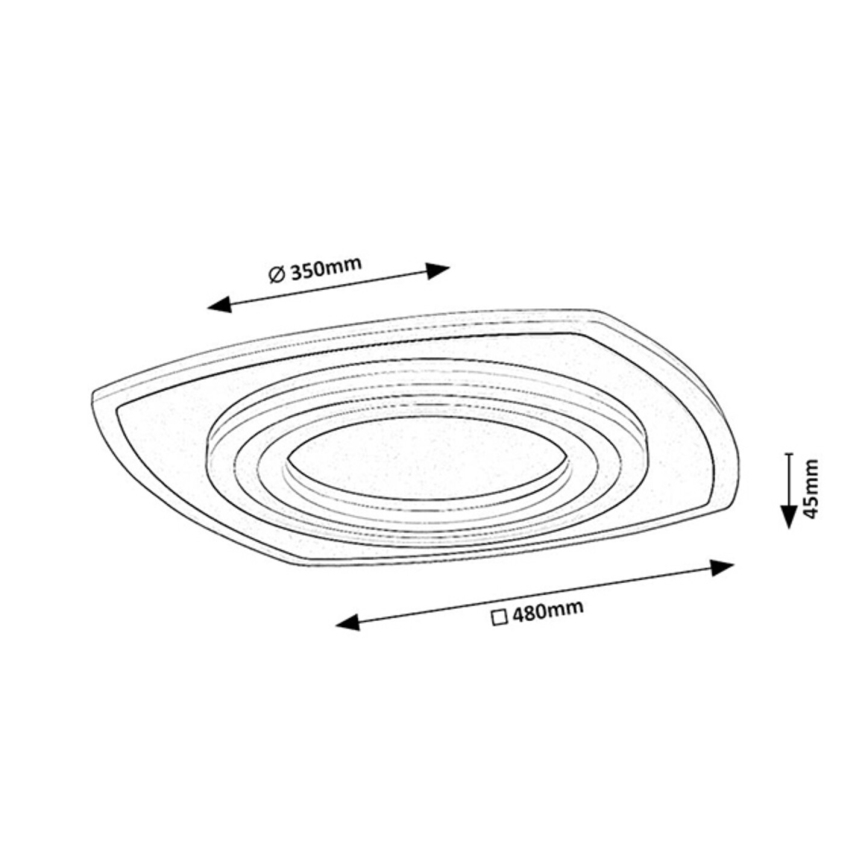 Rabalux - LED Stmievateľné stropné svietidlo LED/60W/230V 3000/4000/6000K matný chróm + diaľkové ovládanie 48x48 cm