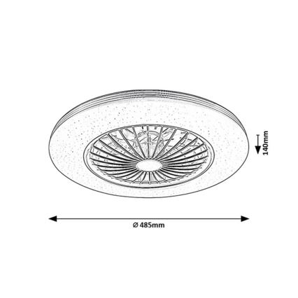 Rabalux - LED Stmievateľné stropné svietidlo s ventilátorom LED/48W/230V 3000-6500K + diaľkové ovládanie