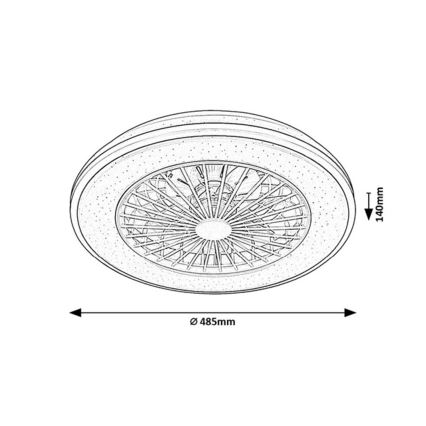 Rabalux - LED Stmievateľné stropné svietidlo s ventilátorom LED/48W/230V 3000-6500K + diaľkové ovládanie
