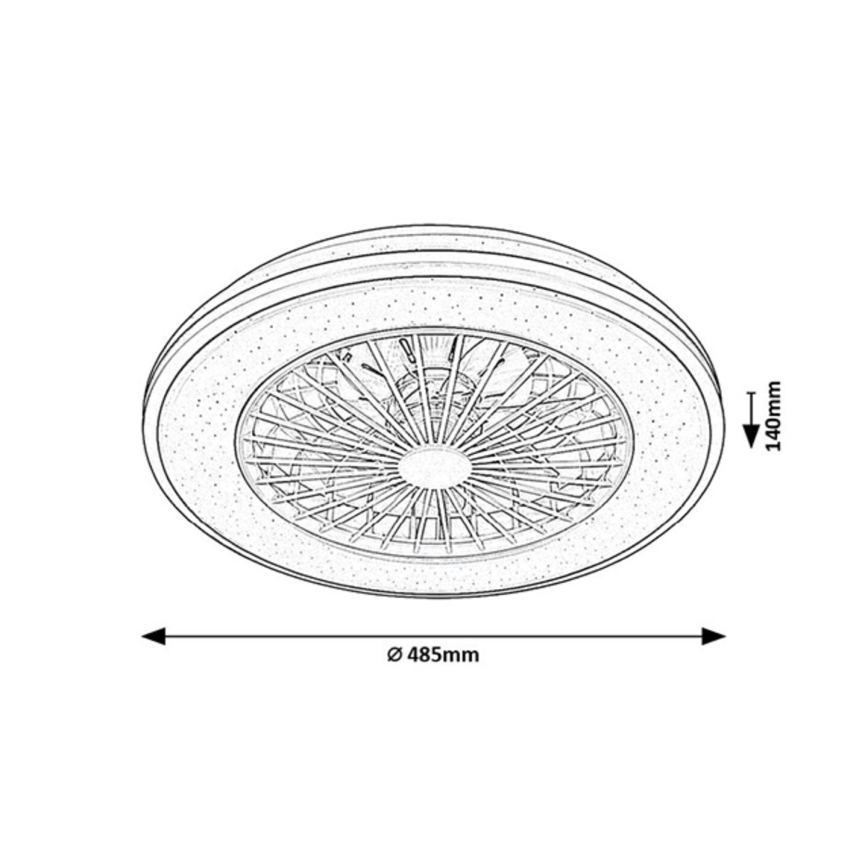 Rabalux - LED Stmievateľné stropné svietidlo s ventilátorom LED/48W/230V 3000-6500K + diaľkové ovládanie