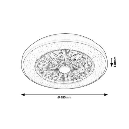 Rabalux - LED Stmievateľné stropné svietidlo s ventilátorom LED/48W/230V 3000-6500K + diaľkové ovládanie