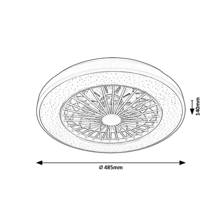 Rabalux - LED Stmievateľné stropné svietidlo s ventilátorom LED/48W/230V 3000-6500K + diaľkové ovládanie