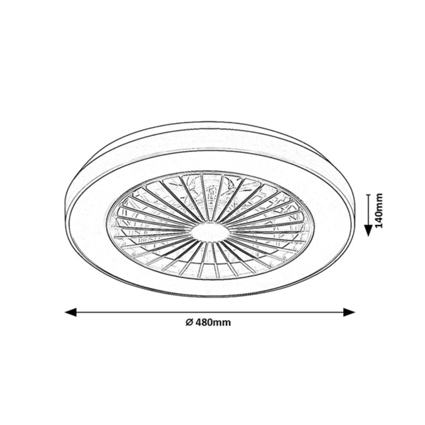 Rabalux - LED Stmievateľné stropné svietidlo s ventilátorom LED/40W/230V 3000/4000/6000K Wi-Fi + diaľkové ovládanie