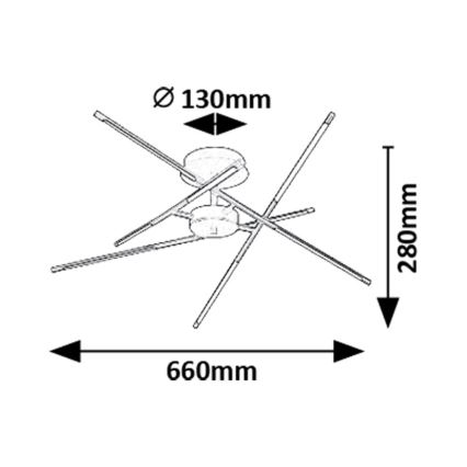 Rabalux - LED Prisadený luster LED/40W/230V 3000K čierna